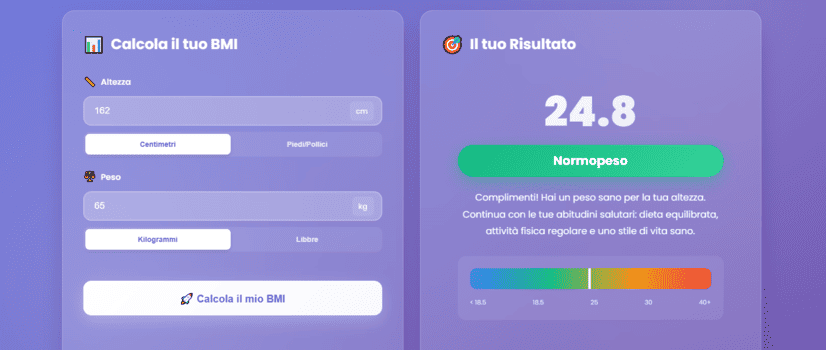 Calcolatore BMI Professionale